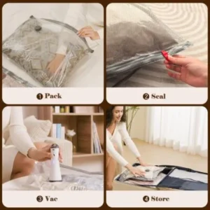 Special Discounted Price:Vacbird 15 Pack Vacuum Bags for Travel with Rechargeable Cordless Electric Pump, Carry-on Packing Bags for Luggage and Suitcase, Space Saver for Clothes and Clothing - Image 3