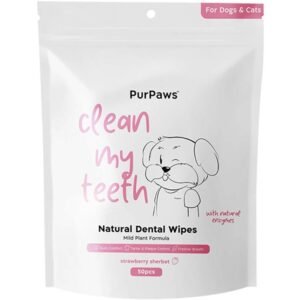 PurPaws Strawberry Sherbet Clean My Teeth Pet Wipes